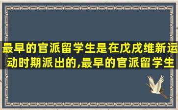 最早的官派留学生是在戊戌维新运动时期派出的,最早的官派留学生是在戊戌维新运动时期派出的。A. 对